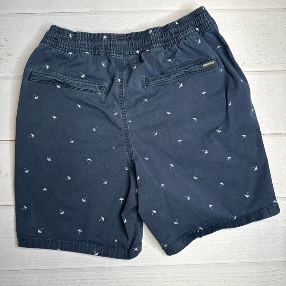 Hollister Epic Flex Men's XS Beach Prep Jogger Short 7" Navy Blue Palm Tree - Picture 2 of 5